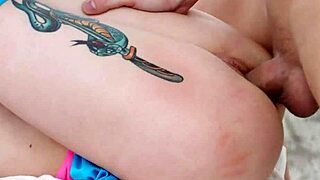 kira roller - tattooed redhead fucks in colorful outfit