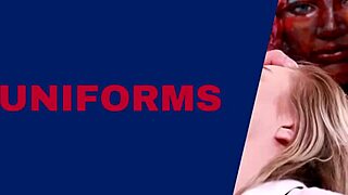 Oiled Anal Play and Footjob in Uniform Underwear for Voyeur View