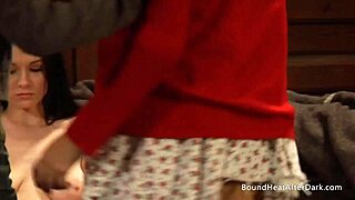 Busty naked lesbian slave fingered by mistress