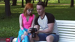 kira roller - tattooed redhead fucks in colorful outfit