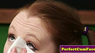 busty uk teen 18+ with big tits gets facialized in a thrilling threeway adventure with cumshots