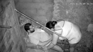 Hidden camera catches busty Latina fucking young guy