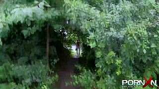 Pornxn picks up lucia love for outdoor public pissing