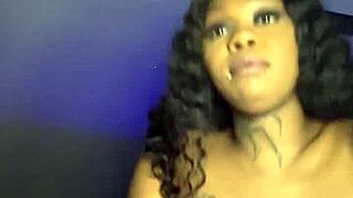 Ebony Amateur Rides Boyfriend's Monster Cock Gets Creampie And Cum In Mouth