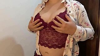 bbw soraya strips naked in front of friend's camera, curvy colombian homemade real