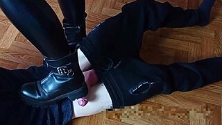 Teen Girls In Boots Dominate With Foot Fetish And Cum On Ass
