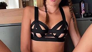 18yo teen 18+ model solo masturbation and dildo riding until orgasm