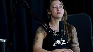 Naughty interview with Flor de Damiana and Moai, full of public sex and humiliation in sheer red lingerie