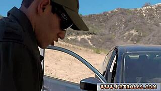 FAKE POLICE blonde honey does it on the HOOD of a car before