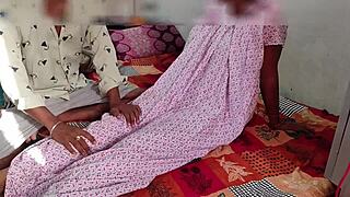 While pressing mistress's feet, servant fucked her