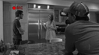 faye reagan stars in a sensual bedroom scene with stockings and heels