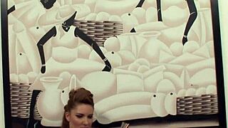 Hot brunette engages in various intimate activities with partner