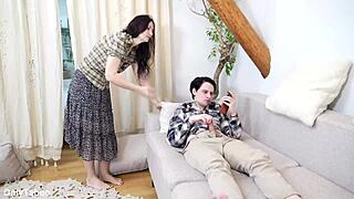 mature surprises me while jerking off