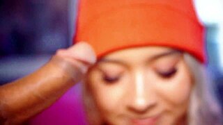 Angel-faced whore dreams of huge cocks in her hungry mouth