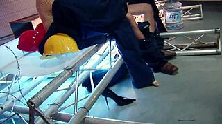 Two Milfs In Fishnet Stockings Engage In Shaved Pussy Threesome