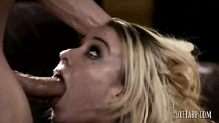 double penetration for a blonde in a hot group scene.