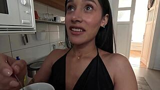 i forgot milk for her coffee again so i gave her a double creampie