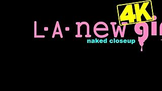 Sweet brunette babe shows her sexy body