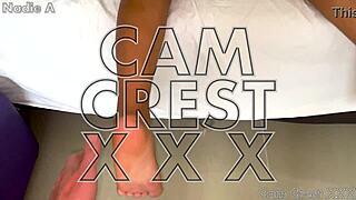 Kinky older guy massages petite 18+ asian girl's feet and oiled body.