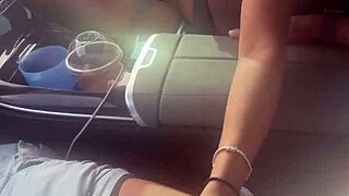 playing with dick in the car