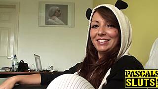 Submissive UK Brunette Crystal Hard Fucked By Old Man Pascal