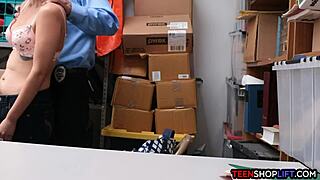 Teen shoplifter reluctantly blows a security guard