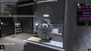 Quietly fucking a fan on the bed with intense passion!