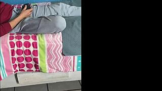 I fuck him quick while at home.