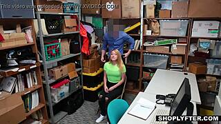 HORNY THICK BLONDE TEEN 18+ SHOPLIFTER ALEXA RAYE SEDUCES SECURITY OFFICER
