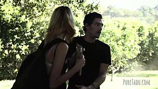 double penetration for a blonde in a hot group scene.