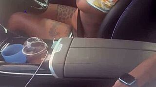 playing with dick in the car