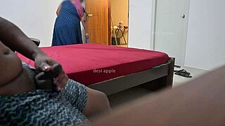 maid doing handjob for owner