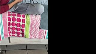 I fuck him quick while at home.