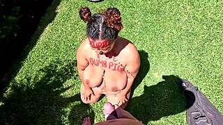 Hey, check out this brown bbw girl in an interracial golden shower compilation