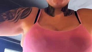 almost expelled from gym for crop top, got all sweaty dripping down