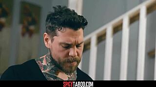 Skinny slut sucking boyfriends cock in front of others