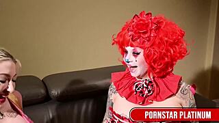 Blonde Leya Falcon Gets Fucked by Hot Clown Maya Sinstress!