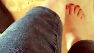 Greta Applying Nail Polish to Toenails