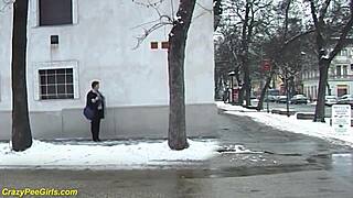 Redhead Bbw Milf Peeing In Public