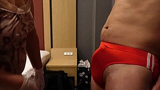 S Woman Slaps Erect Cock Over Bloomers, Kicking Balls with Femdom Intensity