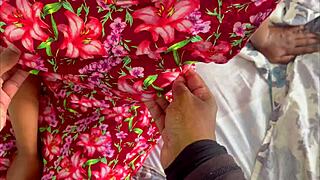 Teen wife enjoys romantic moments with her husband