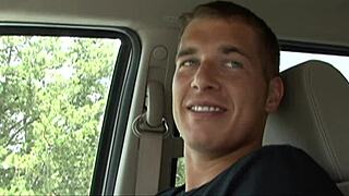 Redhead milf sucks boy's cock