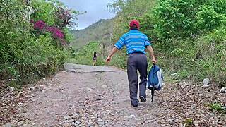 Old perverted day laborer fucks beautiful busty big-assed peasant woman