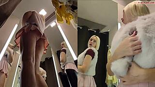 Hidden Camera In Fitting Room Upskirt View On Pussy And Big Tits