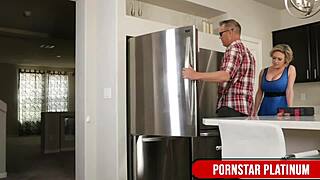 Busty mature Dee Williams exclaims, 'Get fucked in the kitchen by Tommy Utah'