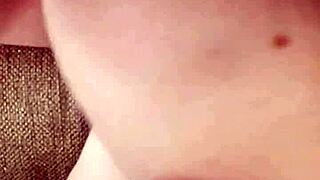 Redhead Karla Rose licking my balls in homemade pov.