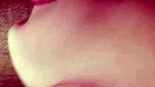 Redhead Karla Rose licking my balls in homemade pov.