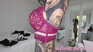 black and purple lingerie and micro bikini try on haul melody radford