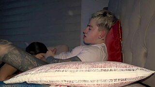 couple gets aroused and makes love on bed