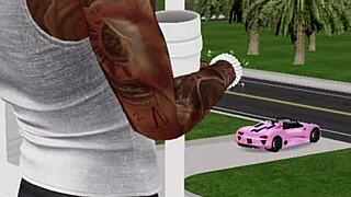 Intense sex after breakfast in public view